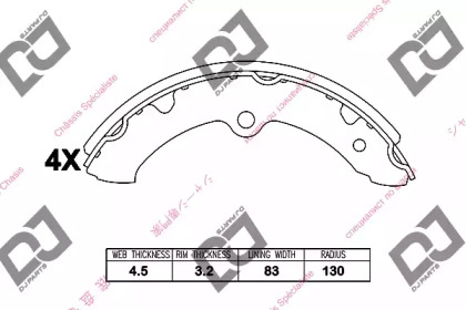 Комлект тормозных накладок DJ PARTS BS1206